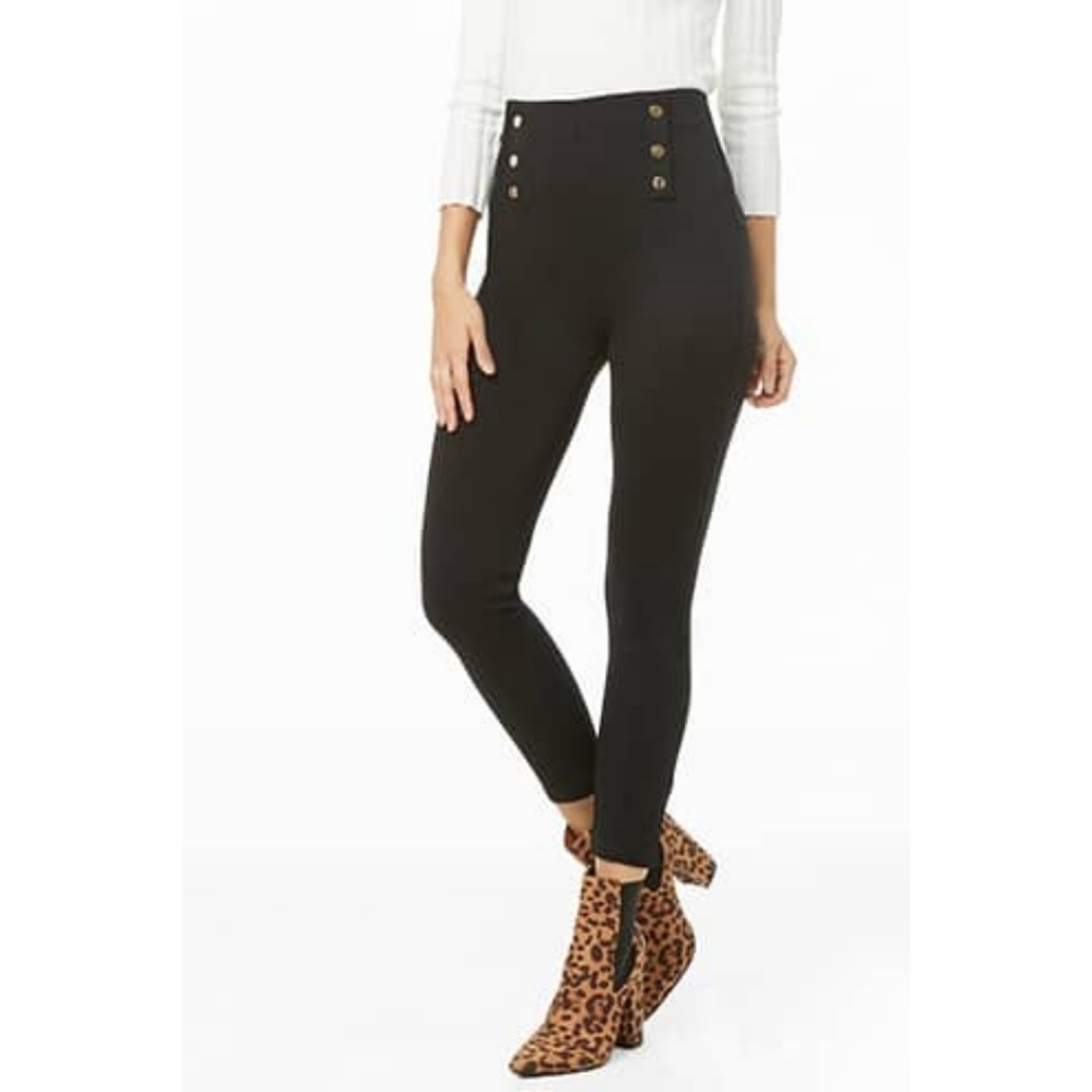 Double-Breasted High Rise Leggings